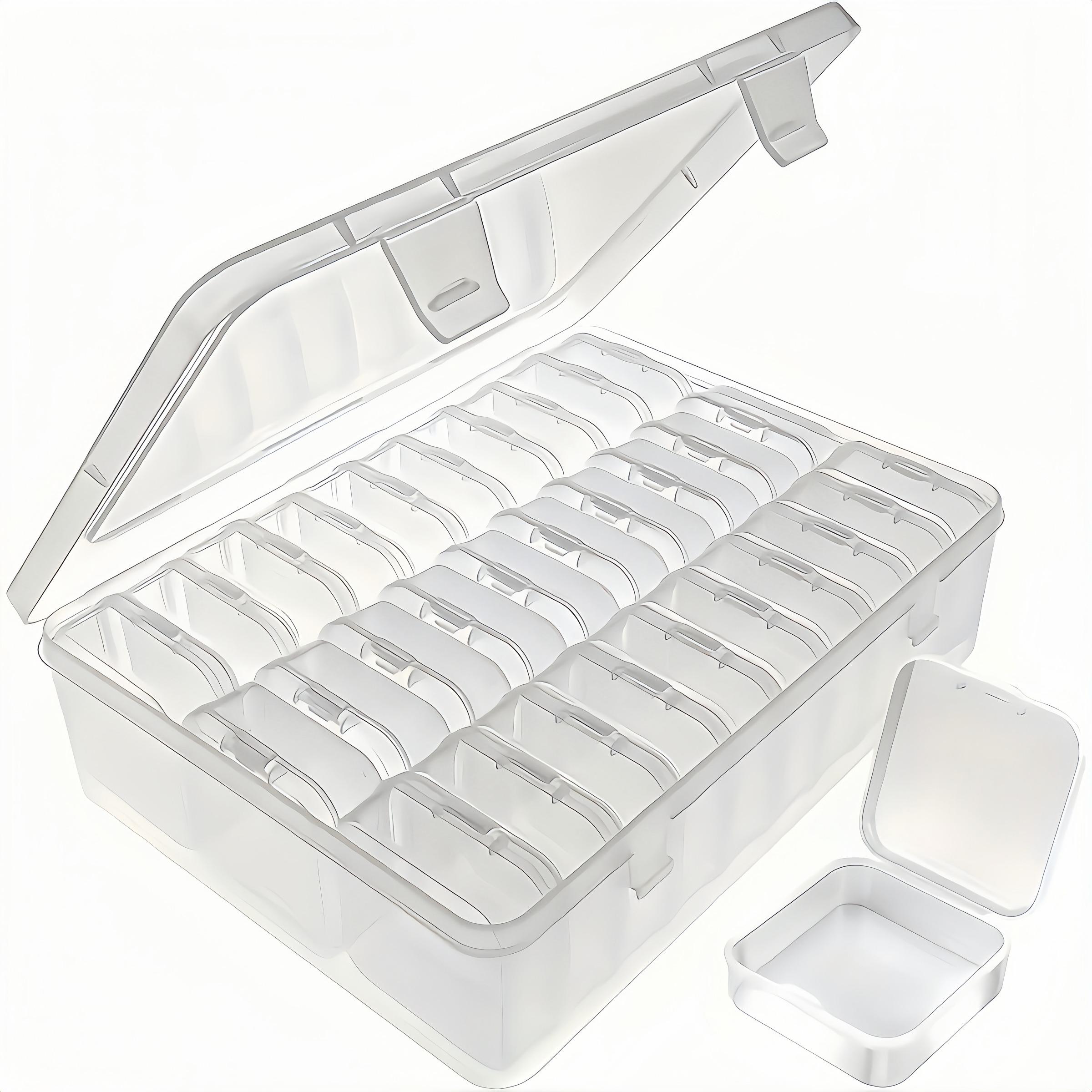 Qlastic Transparent Storage Box Set - Stackable Organizer for Jewelry, Beads, Rings & DIY Crafts | TikTok-Viral #OrganizationHack, Christmas Gift Wrapping Station, NYE Party Supply Keeper, Back-to-School Craft Storage - Portable Hardware & Accessories Con