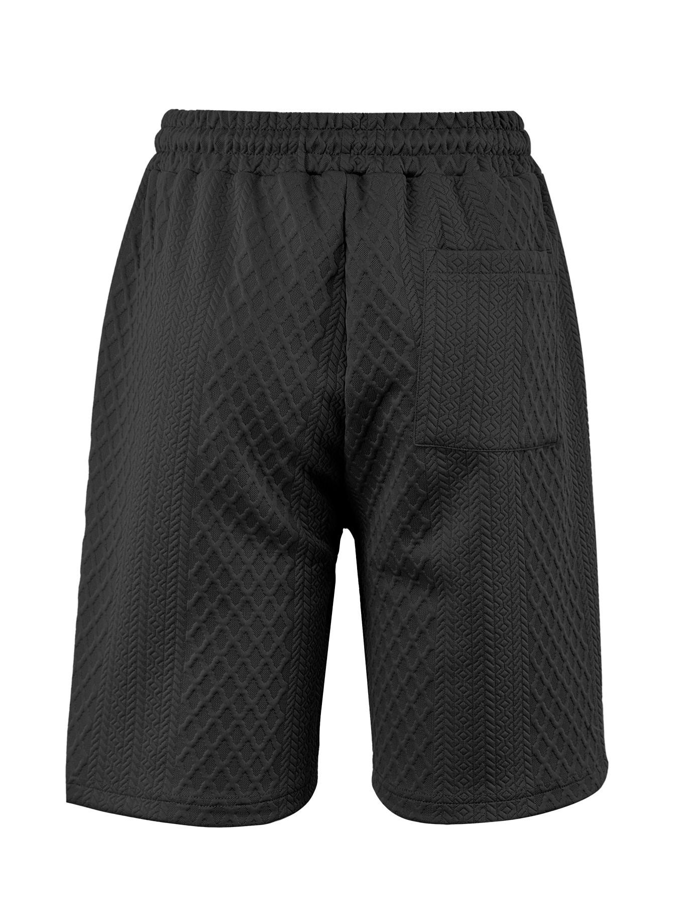 Men's Fashion Jacquard Gym Shorts, Casual Tie Waist Elastic Waist, Breathable with Pockets, Summer Beach Shorts