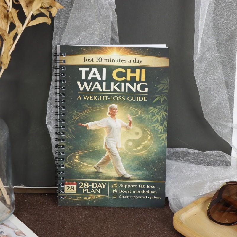 Tai Chi Walking Weight Loss Guide, 28-Day Plan, 10 Minutes Daily, Spiral Binding Book, Boost Metabolism, Support Elderly and Adults