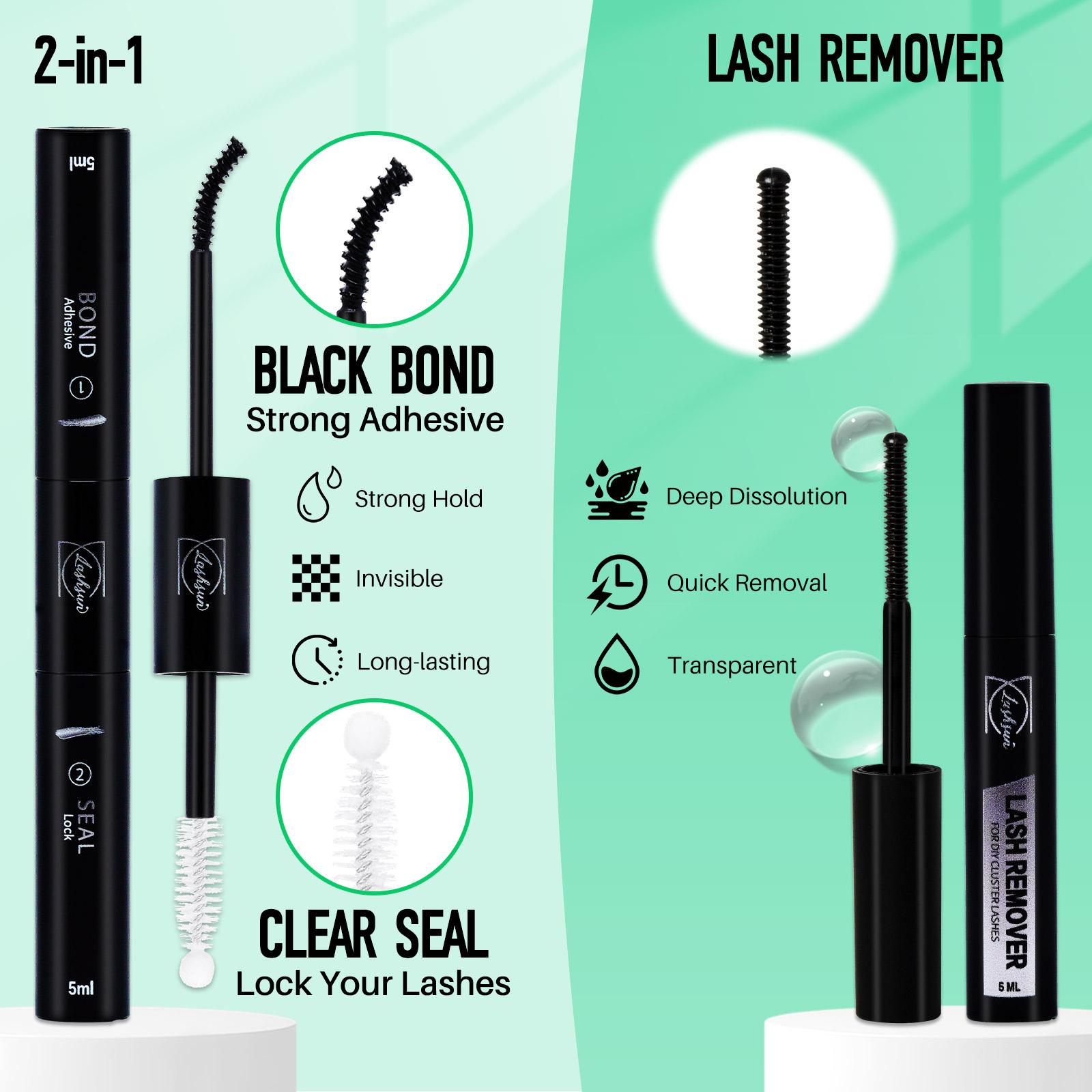 1012 PCS/540 PCS Lash Clusters Kit D Curl 8 Styles Volume/3D Effect Lashes Kit with Bond&Seal Lash Remover Brush Lash Applicator Headband Wristband set, Eyelash Extension Kit, Perfect for Beginners, DIY at Home Easily, Easy Apply for Makeup Daily