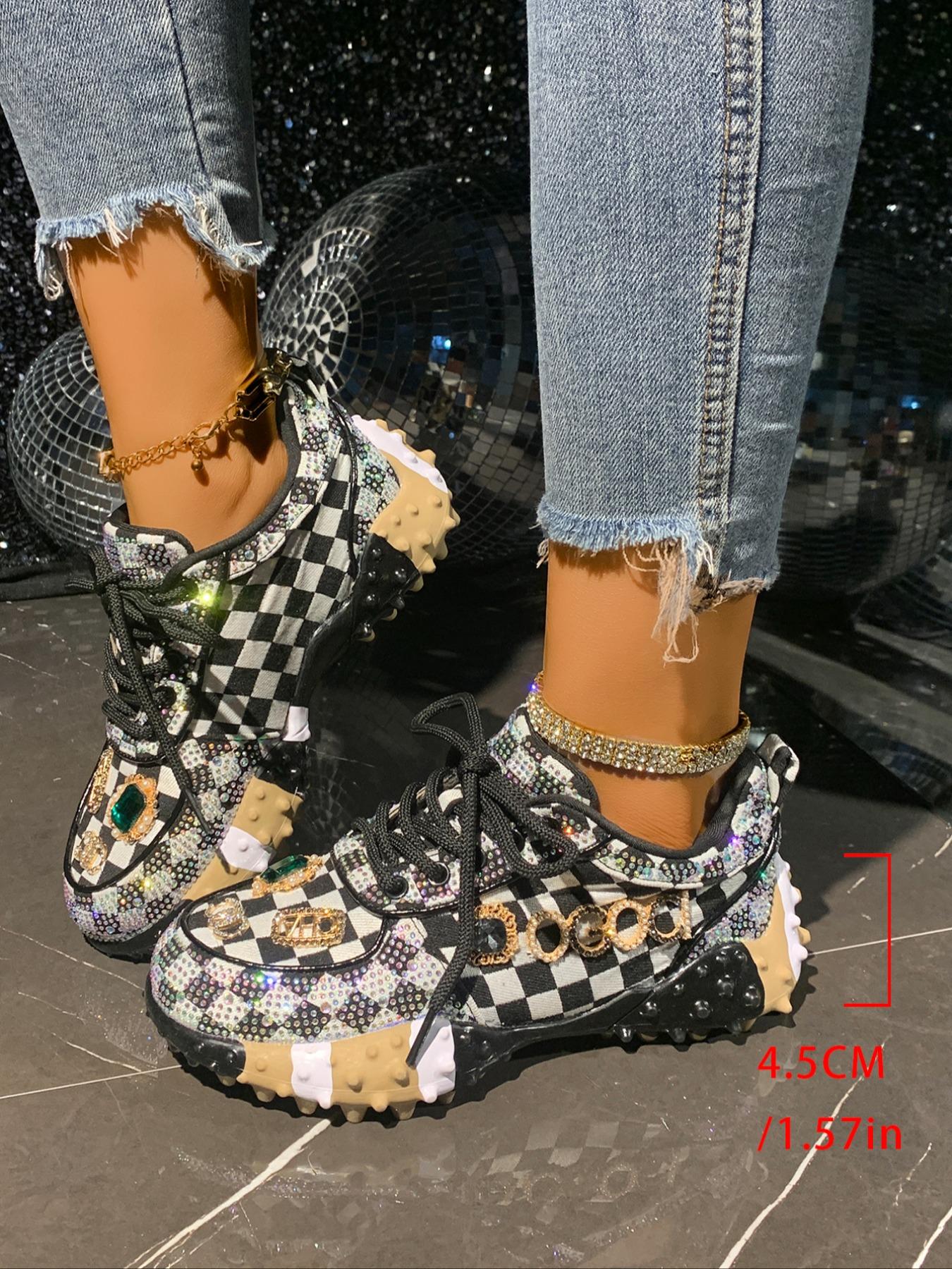 Vintage Distressed Sneakers for Women, Thick Sole Height Increasing Dad Shoes, Unique Design Casual Shoes, Versatile Fashion Footwear