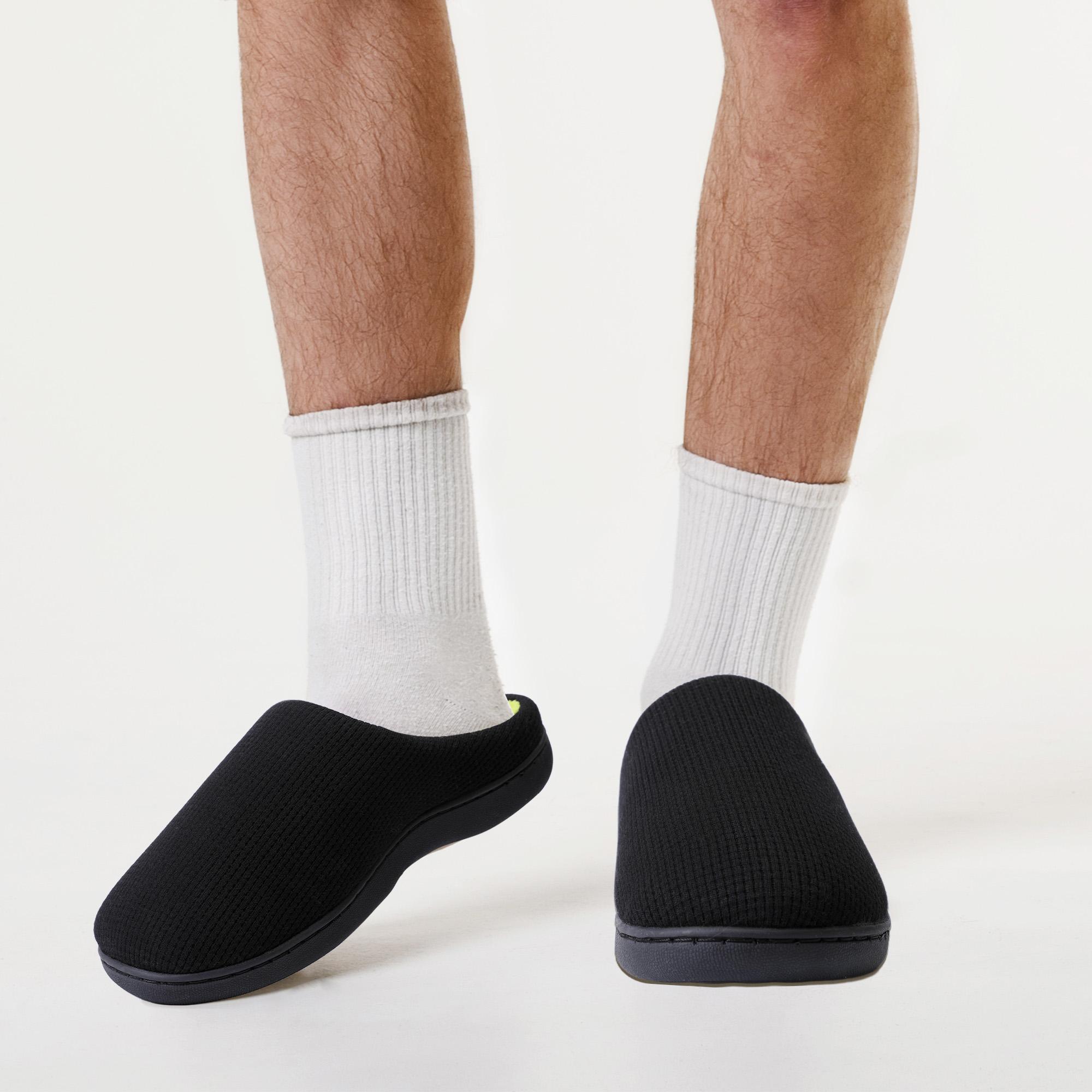 Unisex Memory Foam Slippers for Outdoor & Indoor Use Knit Waffle Upper Secure Heel Collar Sturdy Rubber Sole Non-Marking Noiseless Ideal for Father's Day - Flipflop Walking Shoes Unisex Memory Foam Slippers for Outdoor & Indoor Use Knit Waffle Upper Secure Heel Collar Sturdy Rubber Sole Non-Marking Noiseless Ideal for Father's Day - Flipflop Walking Shoes