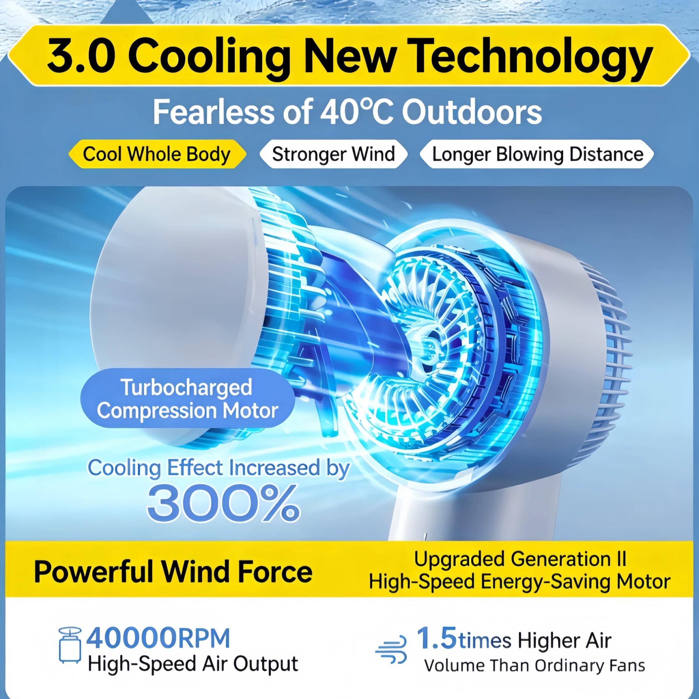 High-Speed Mini Handheld Fan, USB Rechargeable, Long Battery Life, Portable Cooling Device, Ideal for Outdoor Activities