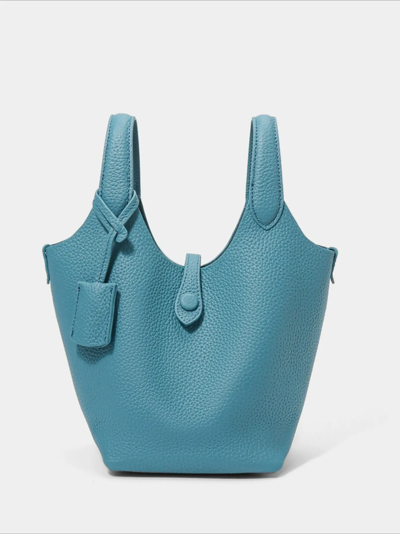 Fashion niche design first-layer cowhide vegetable basket bag women's portable bucket bag casual commuter shoulder messenger bag