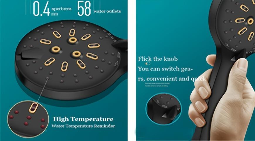 Shower Head,Rainfall Shower Head with Handheld Combo, 6/8 High Pressure Rainfall Shower Head / 6 Settings Handheld Showerhead Combo,Shower Holder/78'' Hose