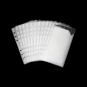 12pcs Clear PVC A6 Binder Pockets 6 Holes Zipperless Side Open Binder Pouches Waterproof Cash Budget Envelopes Document Filing Bags for A6 Binder Photos Cash Organizing