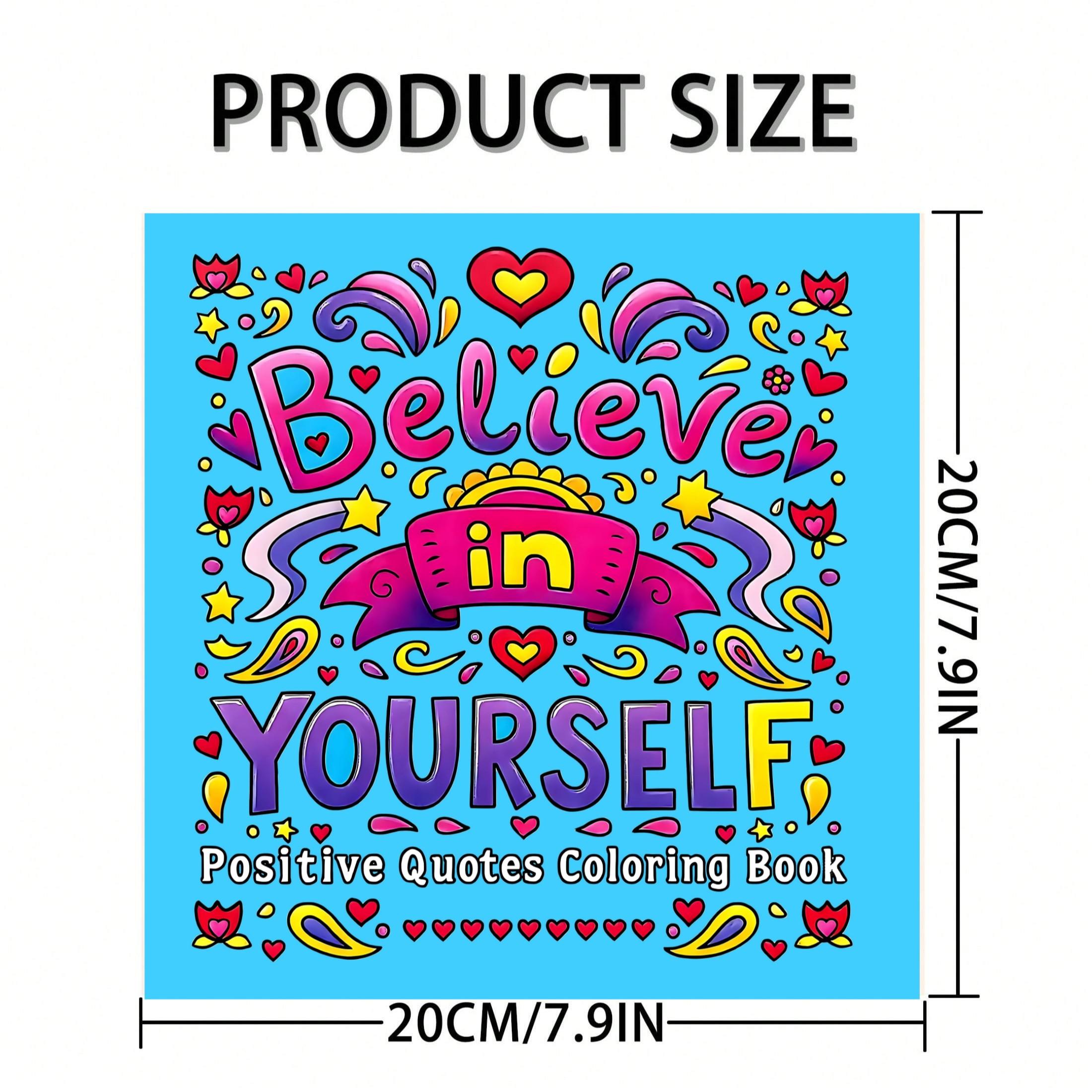 24-Page Inspirational Self-Care Paper Coloring Book, Positive, Relaxing Stress Relief, Perfect Gift for Christmas, Halloween, Birthday, Day, Mother's Day, Father's Day, Teacher's Day