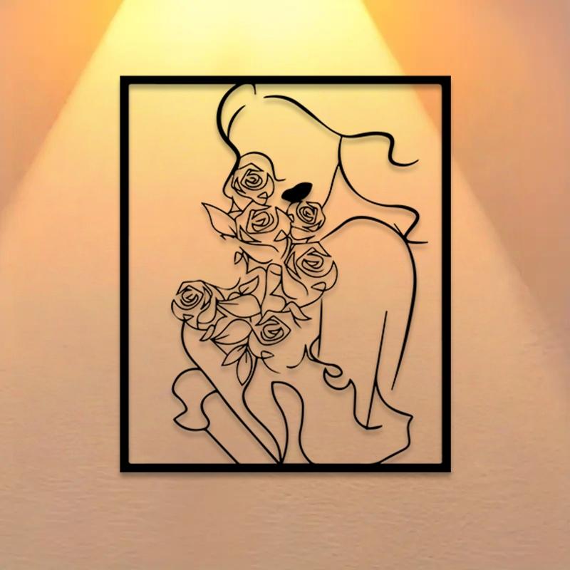 1pc Modern Minimalist Dog Profile Metal Wall Art, Modern Minimalist Dog Profile Statue Mural, Perfect for Living Room, Office, Home Decor, Christmas Decor, Ideal Gift for Dog Lovers Halloween Christmas decorations