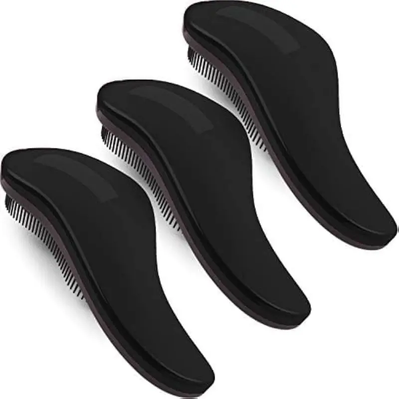 3pcs Detangler Brush Naturals Detangling Hair Comb Glide Thru No Pain Tangle Free For Women Men, Kids Wet, Dry Curly Hair Accessory (Single Black-Size 7.4") : Beauty & Personal Care