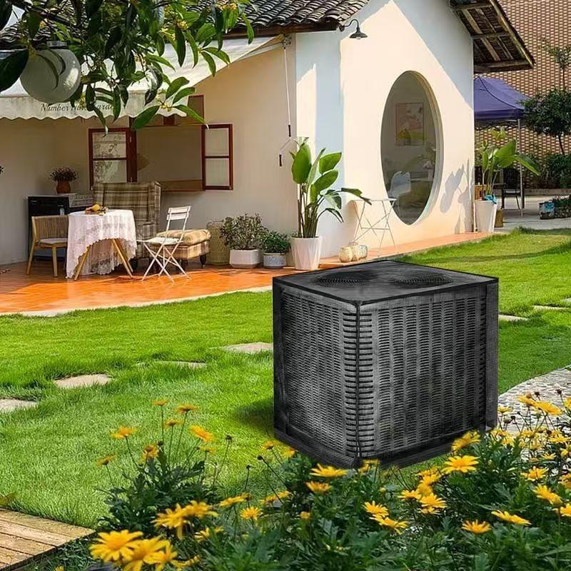 Durable Air Conditioner Cover, Full Mesh Ac Protector, Heavy-Duty Outdoor Protection, All-Season Use, Ac Covers for Home & Garden