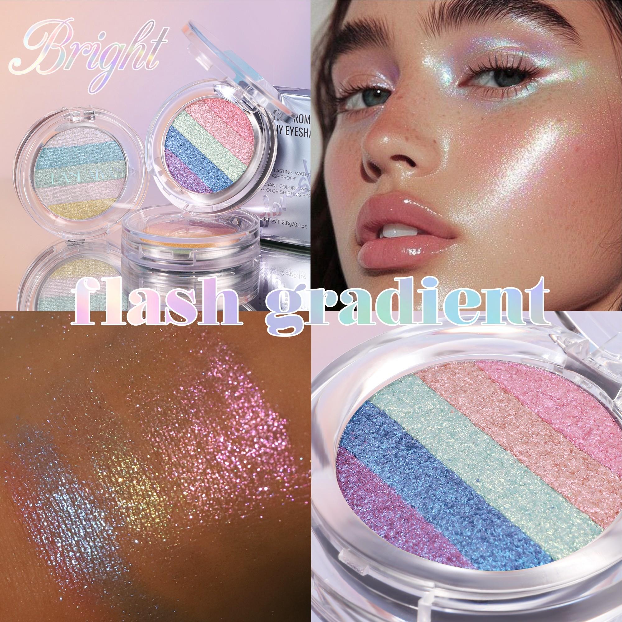Chameleon Eyeshadow Palette, Five Shades Glitter, Long-Lasting Metallic Finish, Highlighter for Lids and Cheeks, Festival Makeup
