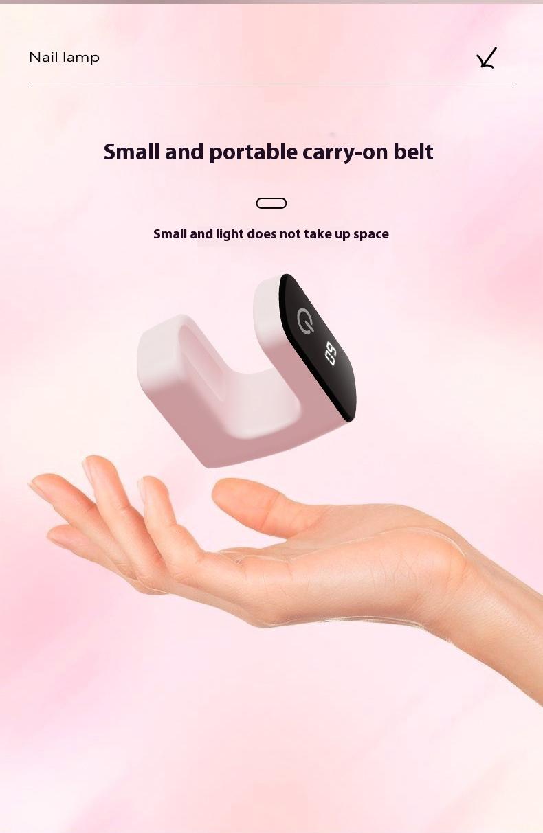 Intelligent digital display USB mini ultraviolet nail polish drying lamp - Rapid curing nail polish adhesive light therapy lamp - Portable digital nail drying machine - Household nail drying device - No black hand - Beginner's entry-level nail art tools