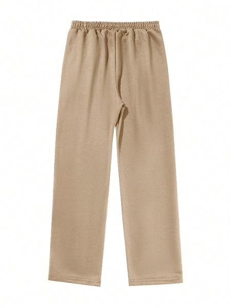 Men's Autumn Winter Loose Fit Straight Leg Pants, Casual Wide Leg Long Trousers, Comfortable Men's Clothing for Daily Wear