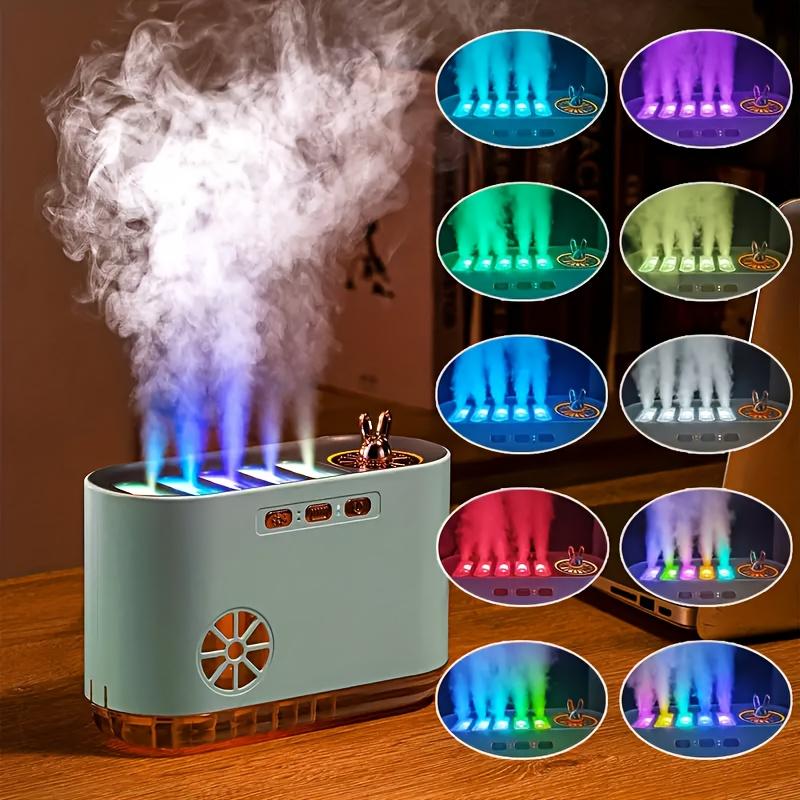 USB-Powered Air Humidifier with Music Sync, Colorful Spray, Smart Aromatherapy, LED Display, for Bedroom, Car, Home, Sleek Design