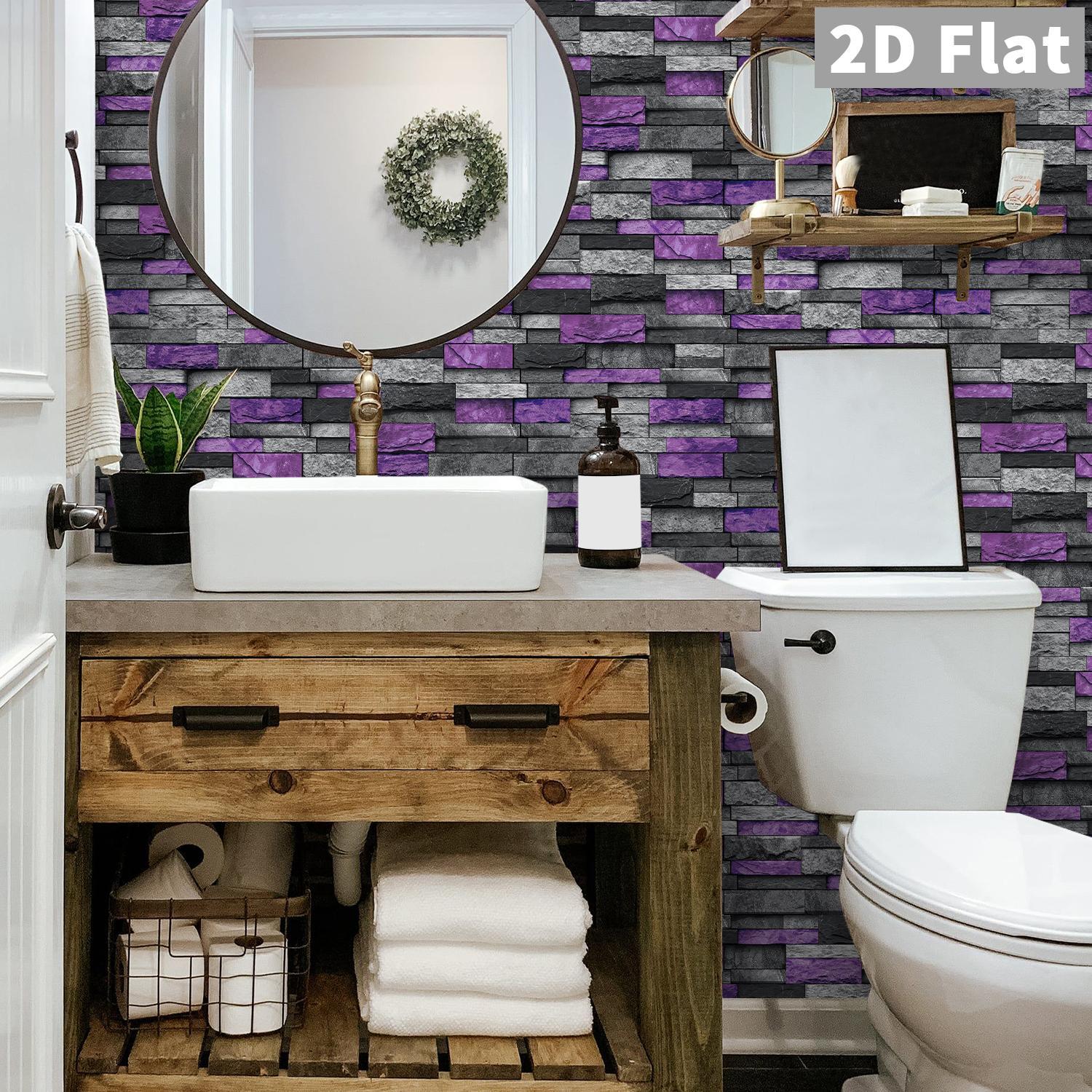 Self-Adhesive Tile Stickers, Patchwork Design, Waterproof & Stain-Resistant, Easy Installation for Bathroom Kitchen Walls, Decorative