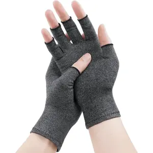 AOOWU Arthritis Gloves - Fingerless Hand Warmers for Women & Men, Pain Relief Compression Gloves