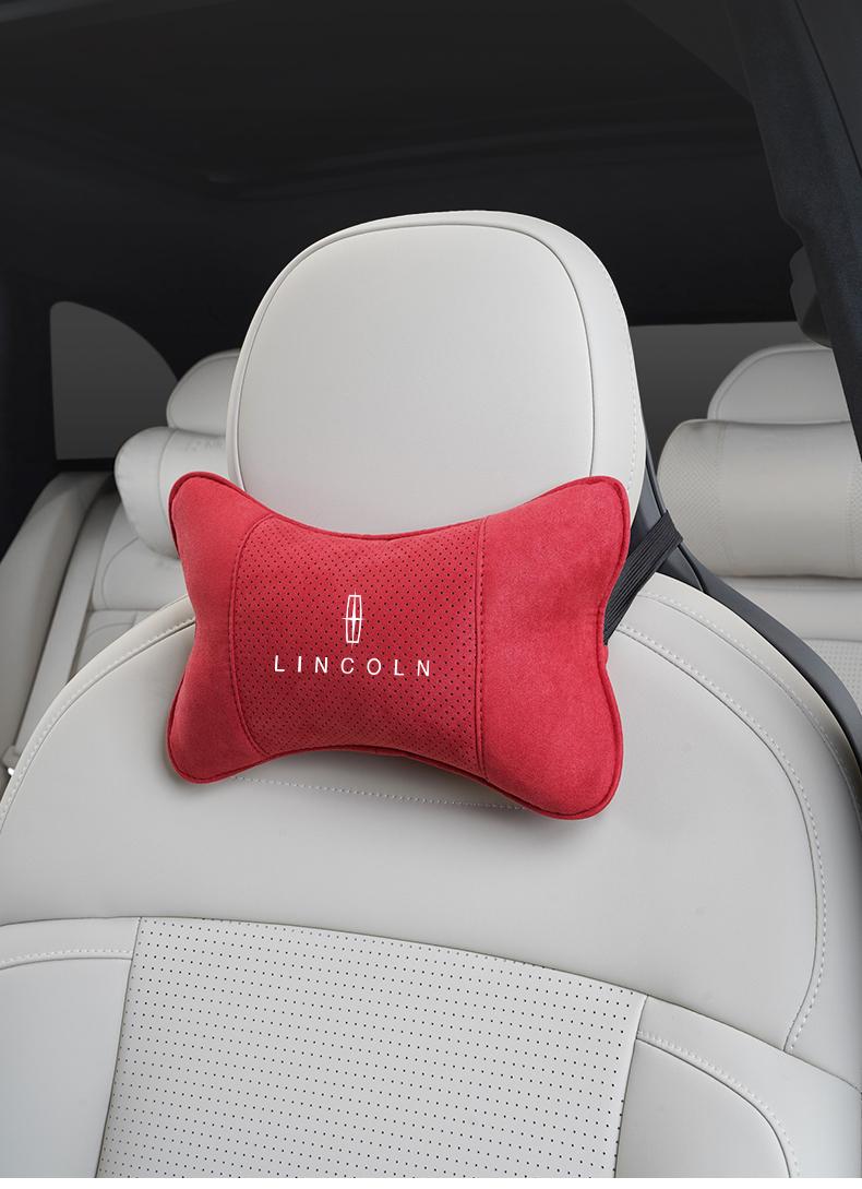 Car Suede Headrest Neck Support Auto Seat Accessories For Lincoln Navigator Continental Nautilus Aviator MKZ MKX MKC MKT MKS Corsair Mark E