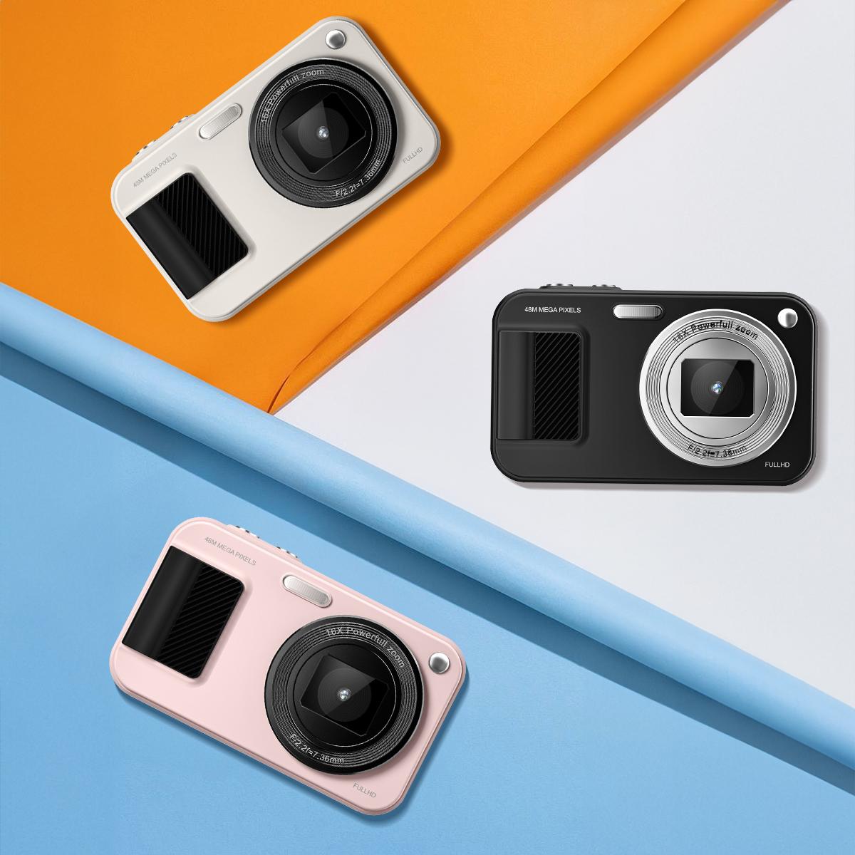 Dual-Screen 4K Digital Camera 64MP, 18X Zoom, Retro Filters, One-Click Switch, 32GB SD Card, 1000mAh Battery, Rechargeable Selfie & Vlogging Camera for Teens & Kids  NewYear Christmas Gifts