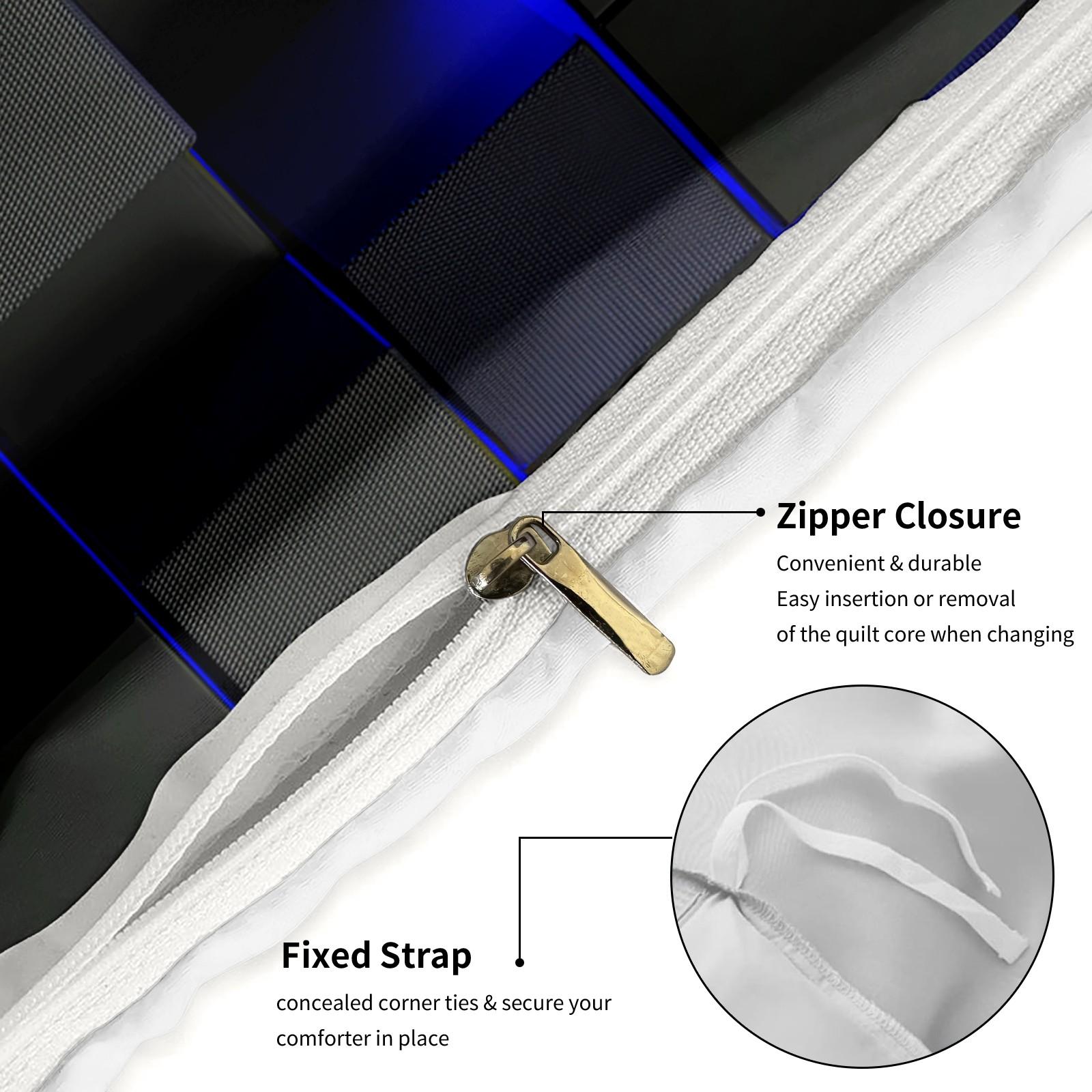 Neon Cyberpunk City Duvet Cover Sets,Includes 1 Duvet Cover & 1-2 Pillowcases,Futuristic Tech Grid Print Bedding Sets,Soft Breathable Cyber Aesthetic Bedding for Gamer Bedroom,Dorm & Apartment,Perfect Gift for Cyberpunk Culture Fans