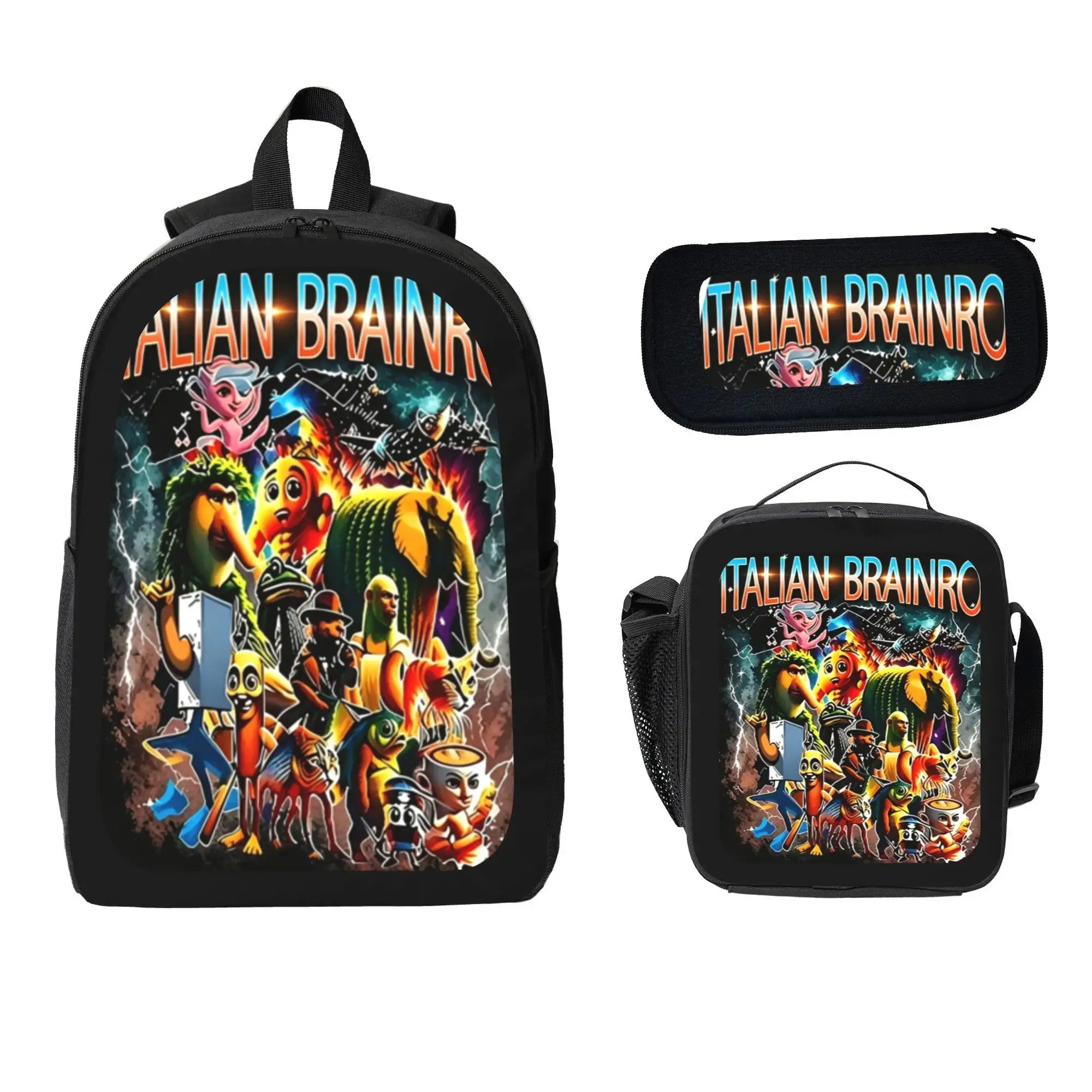 Funny Backpack Set with Lunch Bag Pencil Case for Men Women Work Travel Hiking Picnic