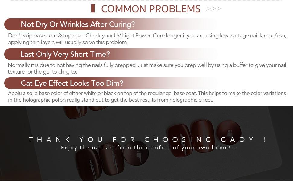 GAOY Vintage Glamour Cat Eye Gel Polish Set with Magnet, 6 Colors IncludingJelly Red Green Brown Yellow UV LED Soak Off Nail Polish Home DIY Manicure Nail Salon Varnish