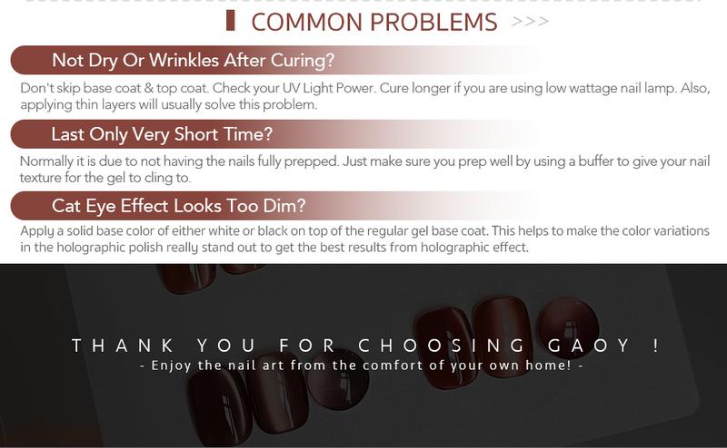 GAOY Vintage Glamour Cat Eye Gel Polish Set with Magnet, 6 Colors IncludingJelly Red Green Brown Yellow UV LED Soak Off Nail Polish Home DIY Manicure Nail Salon Varnish