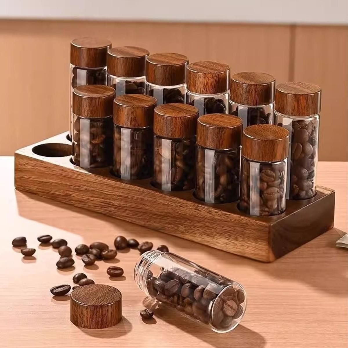 3pc Mini Glass Sealed Jars Food Grade Coffee Powder Gold Beans Storage Bottles Portable Tea Containers Small Empty Bottles