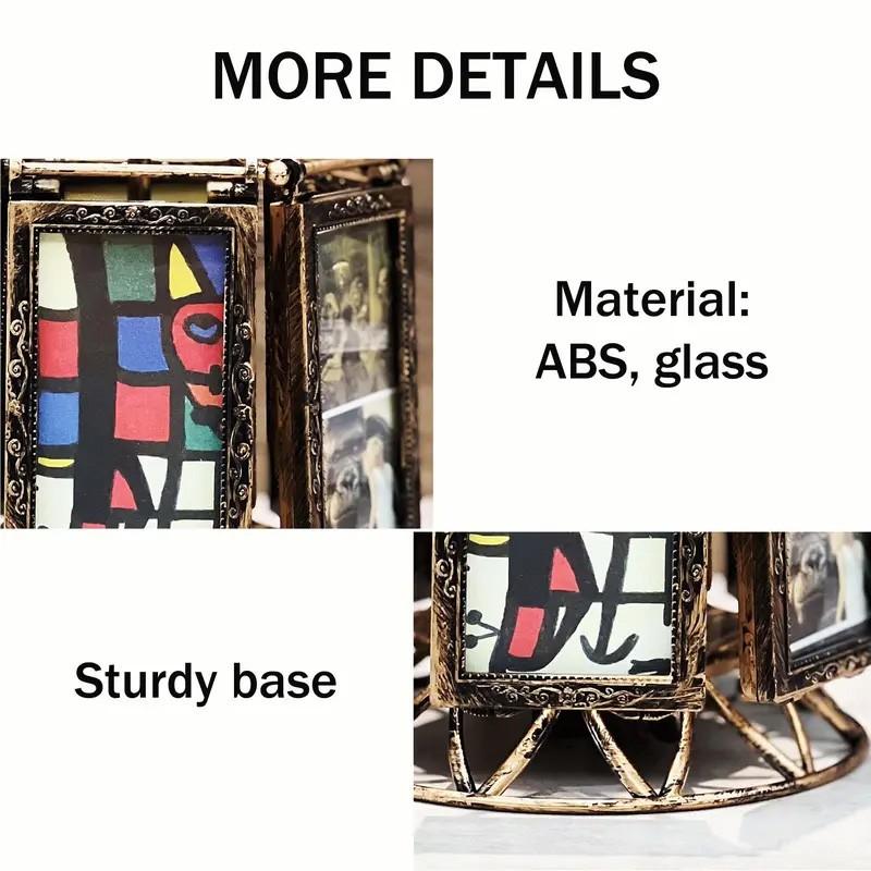 🎵 Photos Not Included | 1 Pc Rotating Musical Photo Frame | 360 Degree Spinning Multi Picture Display Stand