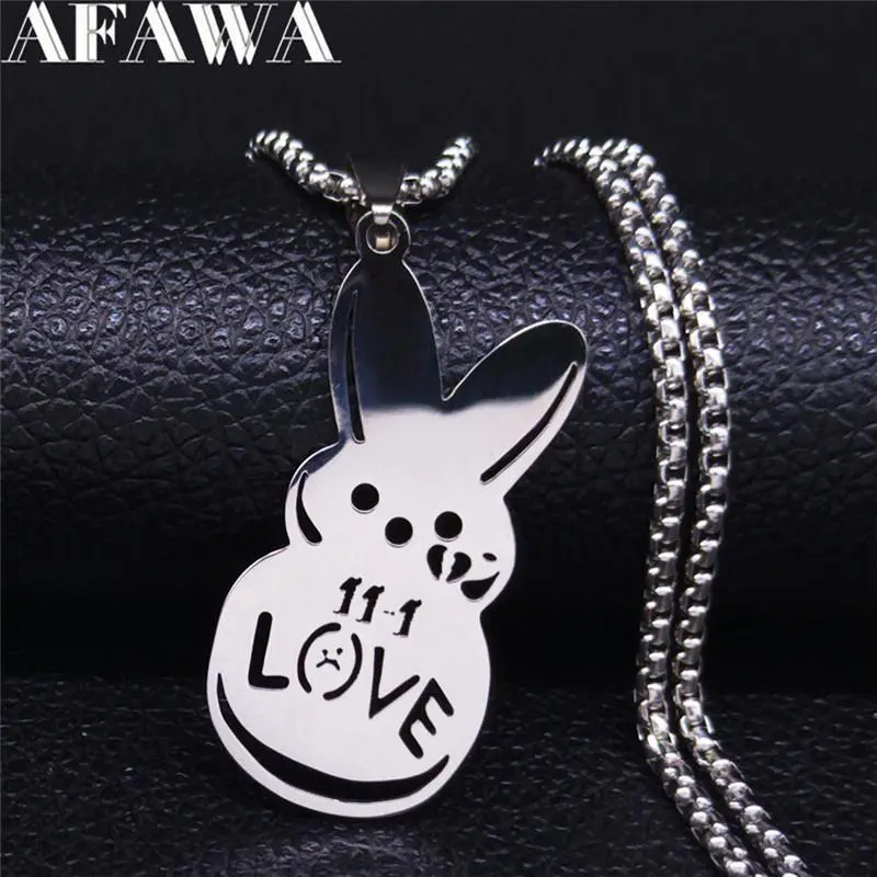 Peep Love Rabbit Sad for love Pendant Necklace Stainless Steel Necklaces Jewelry Collar Fans Gift