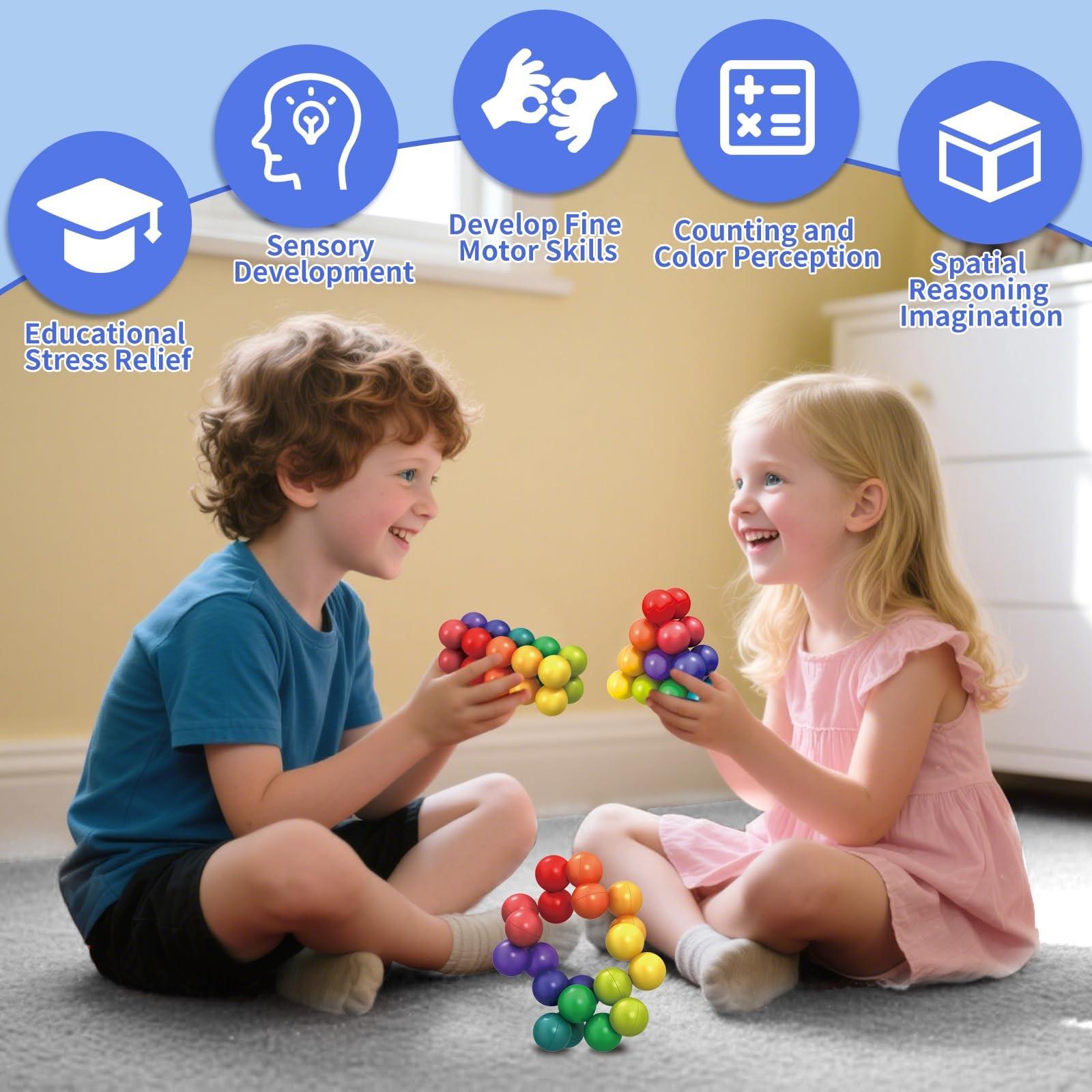 Magnetic 3D Puzzle Ball, 1 Box Colorful Magnetic Beads Magnetic Ball Stress Relief Toy, Creative Educational Toy For Kids