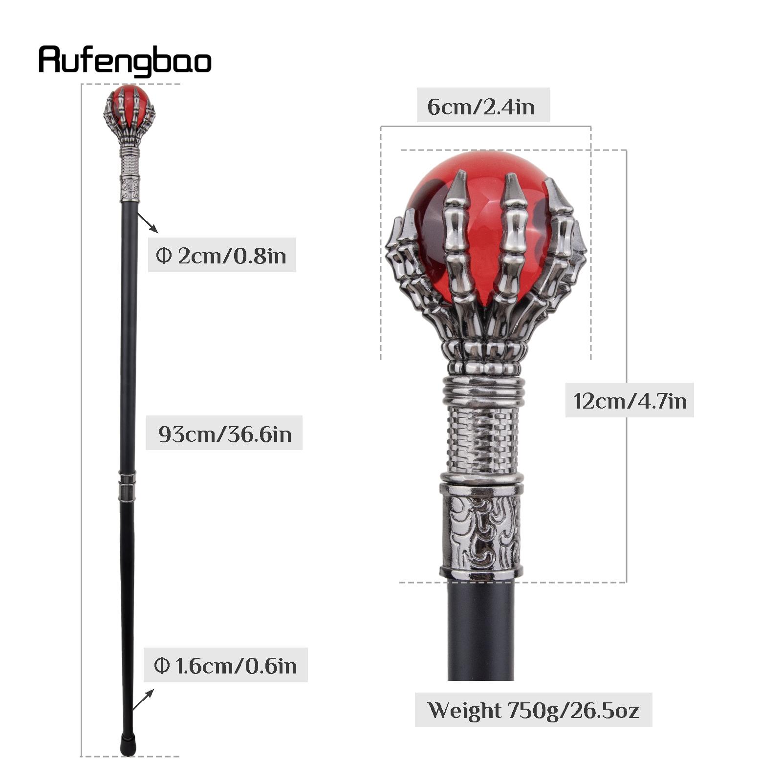Red Glass Ball Steampunk Walking Cane Fashion Decorative Walking Stick Gentleman Luxury Crosier Knob Walking Stick 93cm