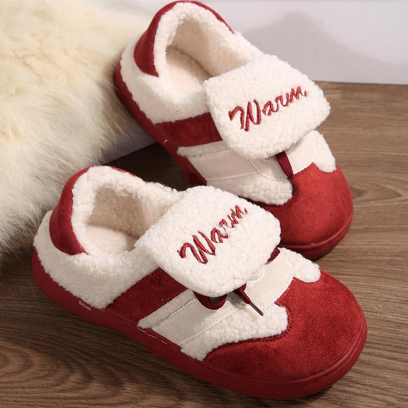 Women's Snow Shoes Fashion Casual Sneakers Breathable Flat Winter Padded Warm Women Fleece Slippers Indoor Outdoor Shoes