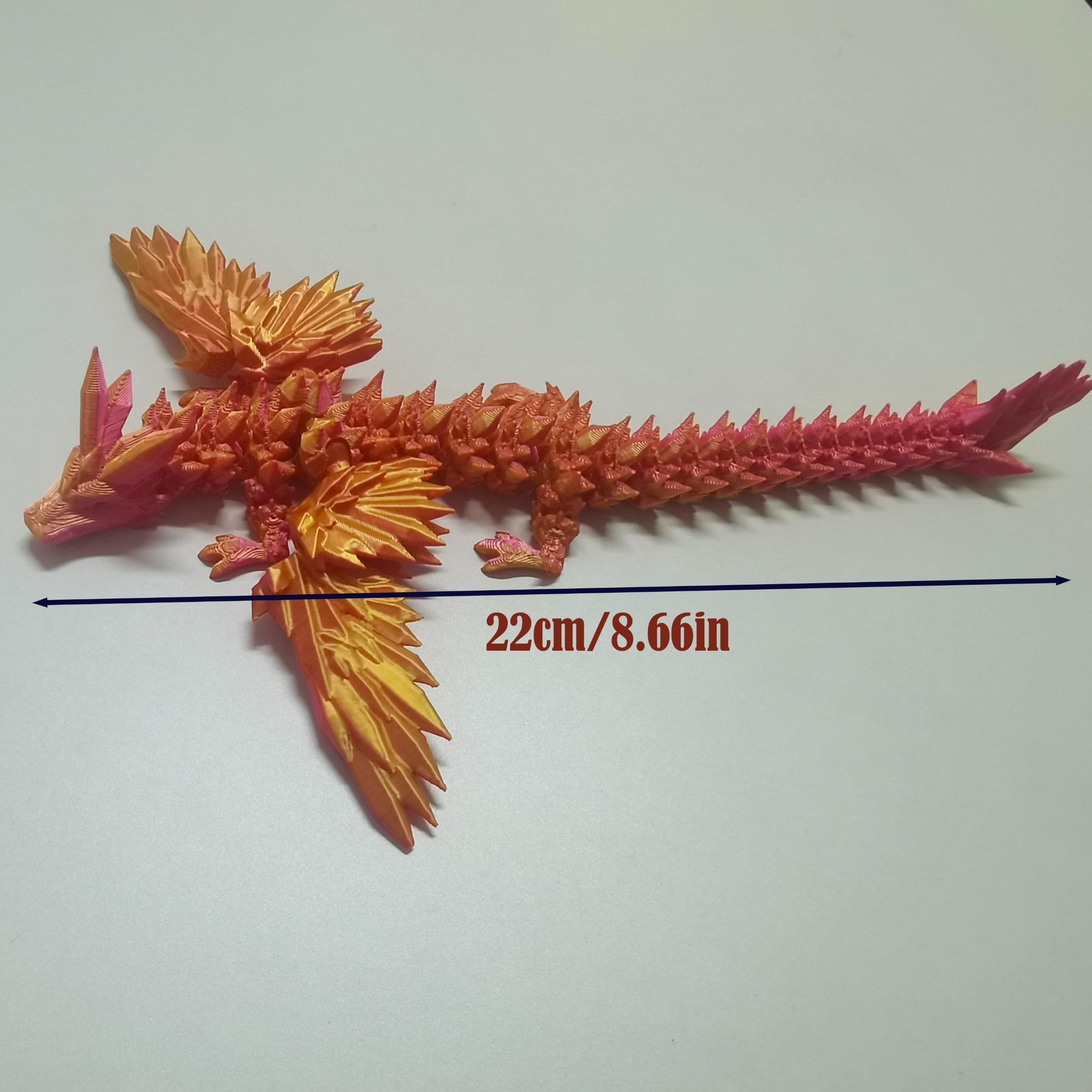 2-Piece Winged Flying Dragon Decorations, 3D Printed Pla Material, Vibrant Colors, Perfect for Christmas & Easter Festive Displays