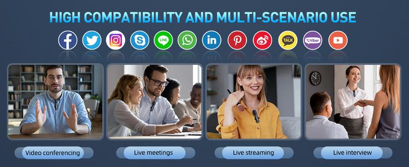 2Pack Professional Wireless Lavalier Lapel Microphone for iPhone, iPad - Cordless Omnidirectional Condenser Recording Mic for Interview Video Podcast Vlog,TikTok