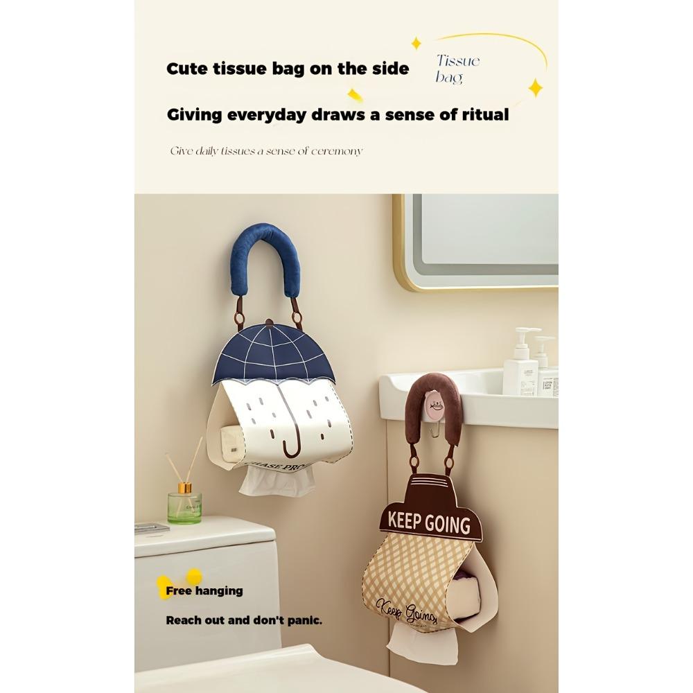 Creative Wall-Mounted Tissue Box, Soft Tissue Storage Bag for Both Bedroom and Kitchen, Fun Hanging Tissue Box.