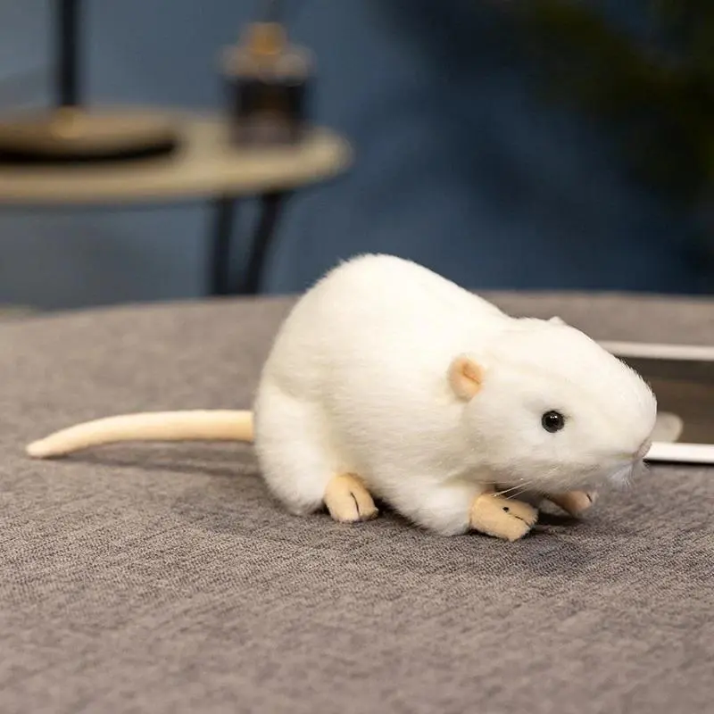 Hot Extra Soft Real Life White Rat Plush Toys Realistic Mouse Stuffed Farm Animals Toy Pet Mice Gifts Educational Toys For Kids