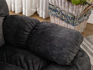 [HolidayHaul]EBELLO Overstuffed Massage Recliner with Heat and Vibration, Soft Fabric Manual Reclining Chairs with Side Pocket for Living Room