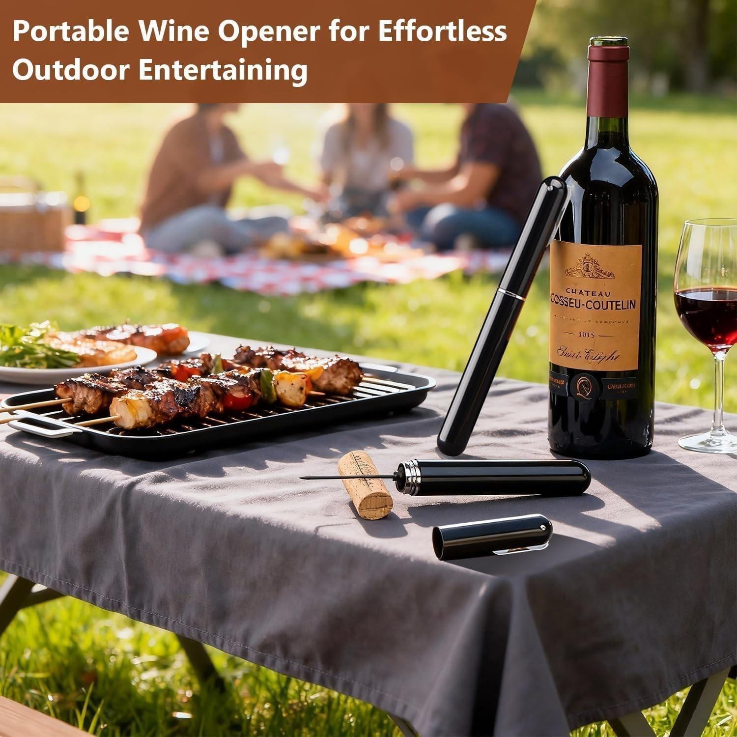 Wine Champagne Opener Set, Includes Foil Cutter, Leak-Proof Pourer, Vacuum Stopper, Perfect for Home, Restaurant, Parties, Ideal Gift for Wine Lovers