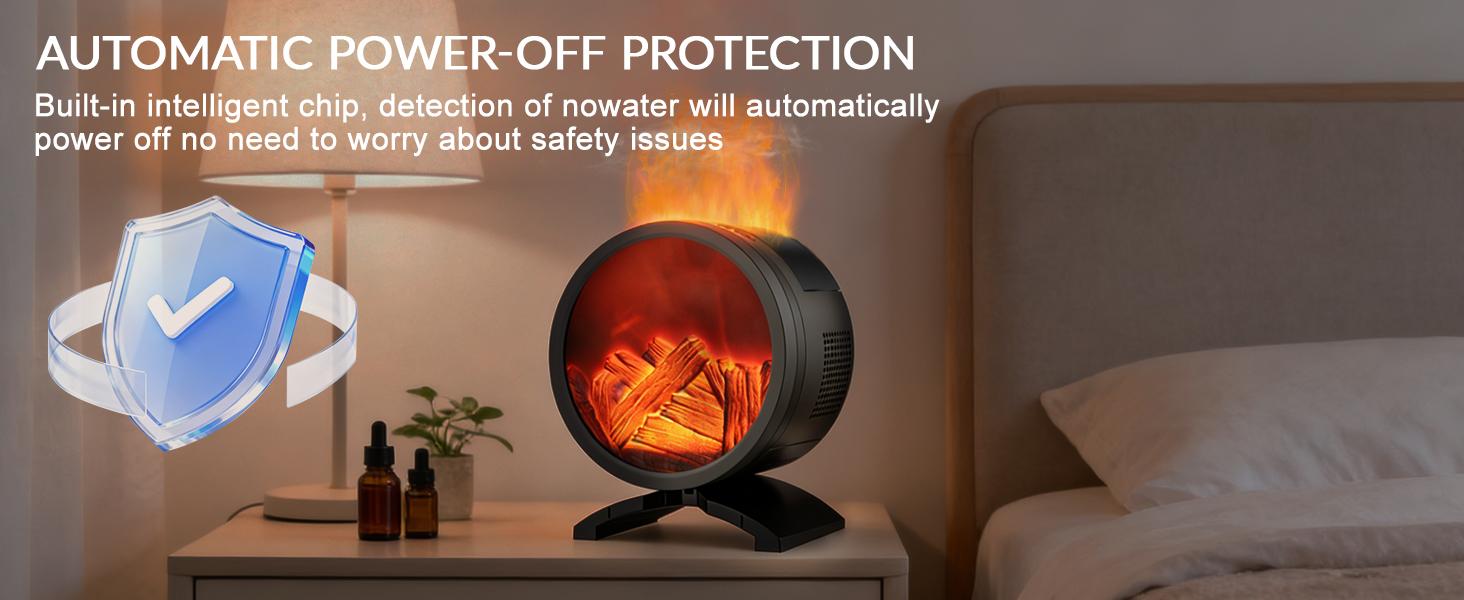 Fireplace Flame Oil Diffuser with Speaker & 260mL Fire Oil Diffuser,Essential Oil Diffuser 5 Color Fire Aroma Diffuser Aromatherapy Aroma Diffuser, Ultrasonic Mist with Timer & Auto Shut-Off