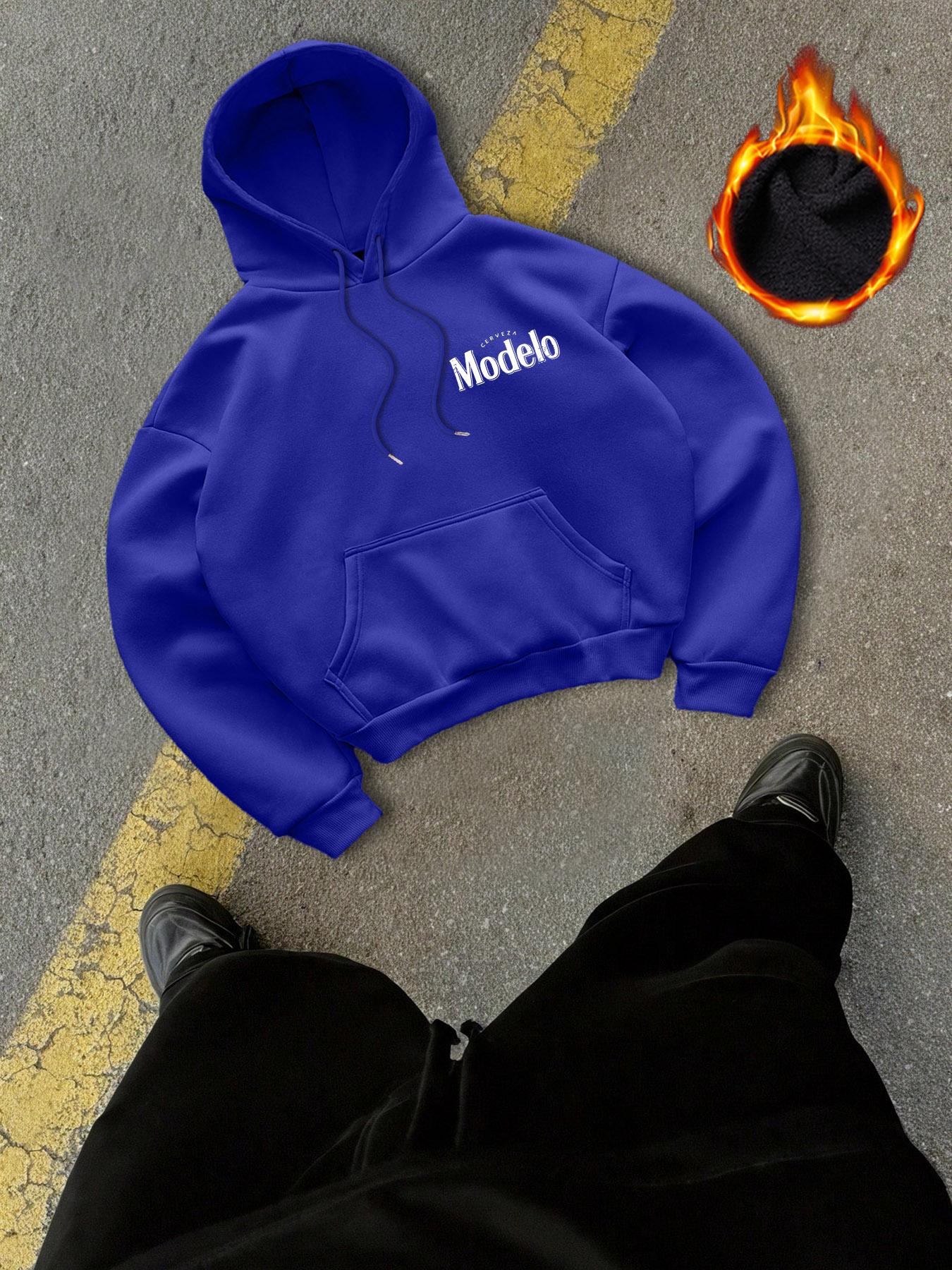 Gothic UFO and Western Cowboy Graphic Print Men's Regular Fitted Casual Fashion Hoodies Printed Long Sleeve Hooded Sweatshirt Jacket