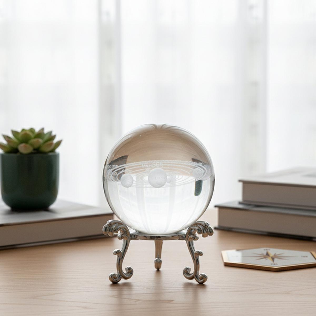 Transparent Crystal Ball Decoration, Simple Glass Ornament, Perfect for Holiday Parties and Fortune Telling Room Decor