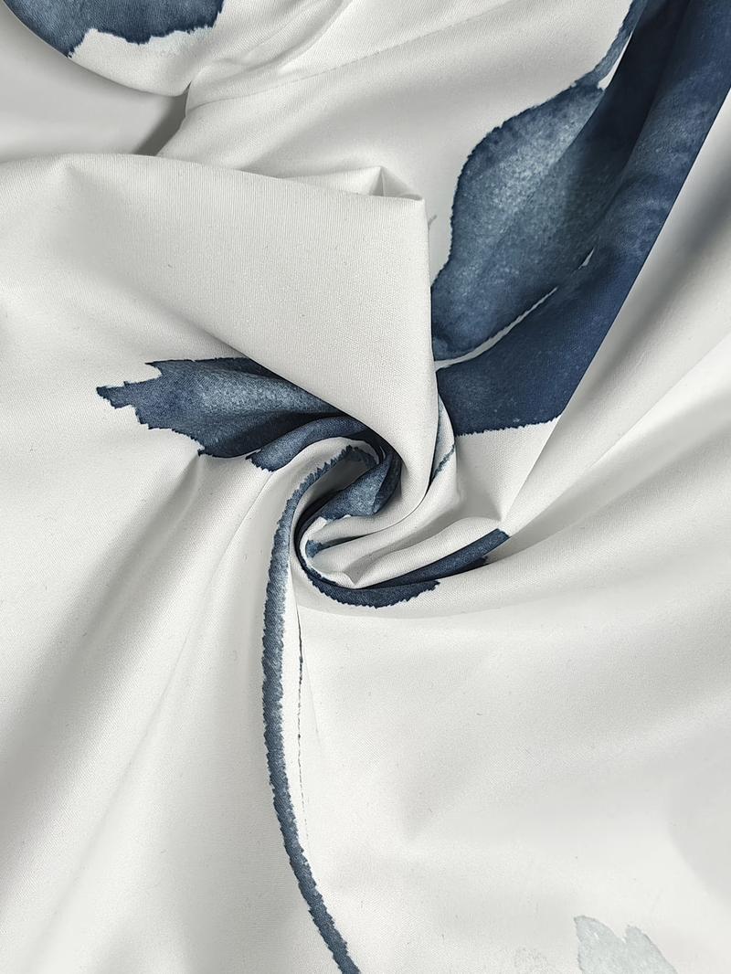 Women's Floral & Leaf Print Button Decor Shirts, Casual Elegant Bishop Sleeve Top for Daily Wear, Ladies Clothes for All Seasons, Button Up Blouse