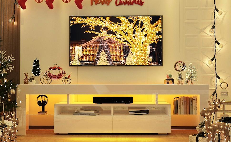 63in/70in TV Stand for 65/70 inch TV,Modern LED TV Stand for Living Room,Black TV Stand,High Gloss TV Entertainment Center with Storage Drawer,APP RGB Light,TV Console(63in Black) 63in/70in TV Stand for 65/70 inch TV,Modern LED TV Stand for Living Room,Black TV Stand,High Gloss TV Entertainment Center with Storage Drawer,APP RGB Light,TV Console(63in Black)