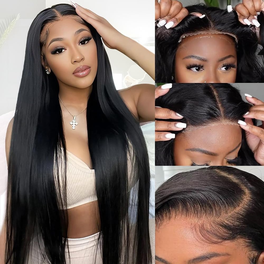Bling Hair Wear And Go Glueless Wig Brazilian Straight 6x4 7x5 Lace Closure Glueless Wig Human Hair Ready To Wear Pre Cut