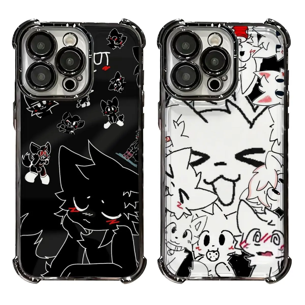 B-Boykisser Cute Furry Phone Case for iPhone 17 Promax 17E 16 15 14 13 12 11 Pro Max 17Air Plus & Samsung Galaxy S26 S25 S24 S23 S22 S21 FE Ultra Plus Anti-Fall   Protective  Transparent   TPU Smartphone  shockproof protection Soft silicone Back Cover