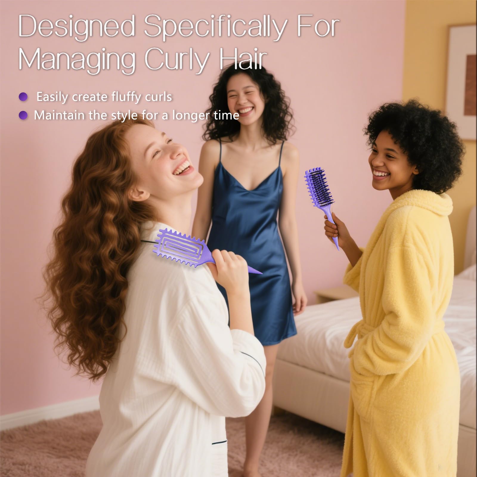 【Thoughtful Valentine's Day gifts for girls】Curl Brush Curl Styling Brush for Women, Men, Wet and Dry Hair, curl defining brush,curl talk,wavy hair products, brush,miche hair products,brush detangling ,hairbrush for women,light weigh,wavy talk thermal