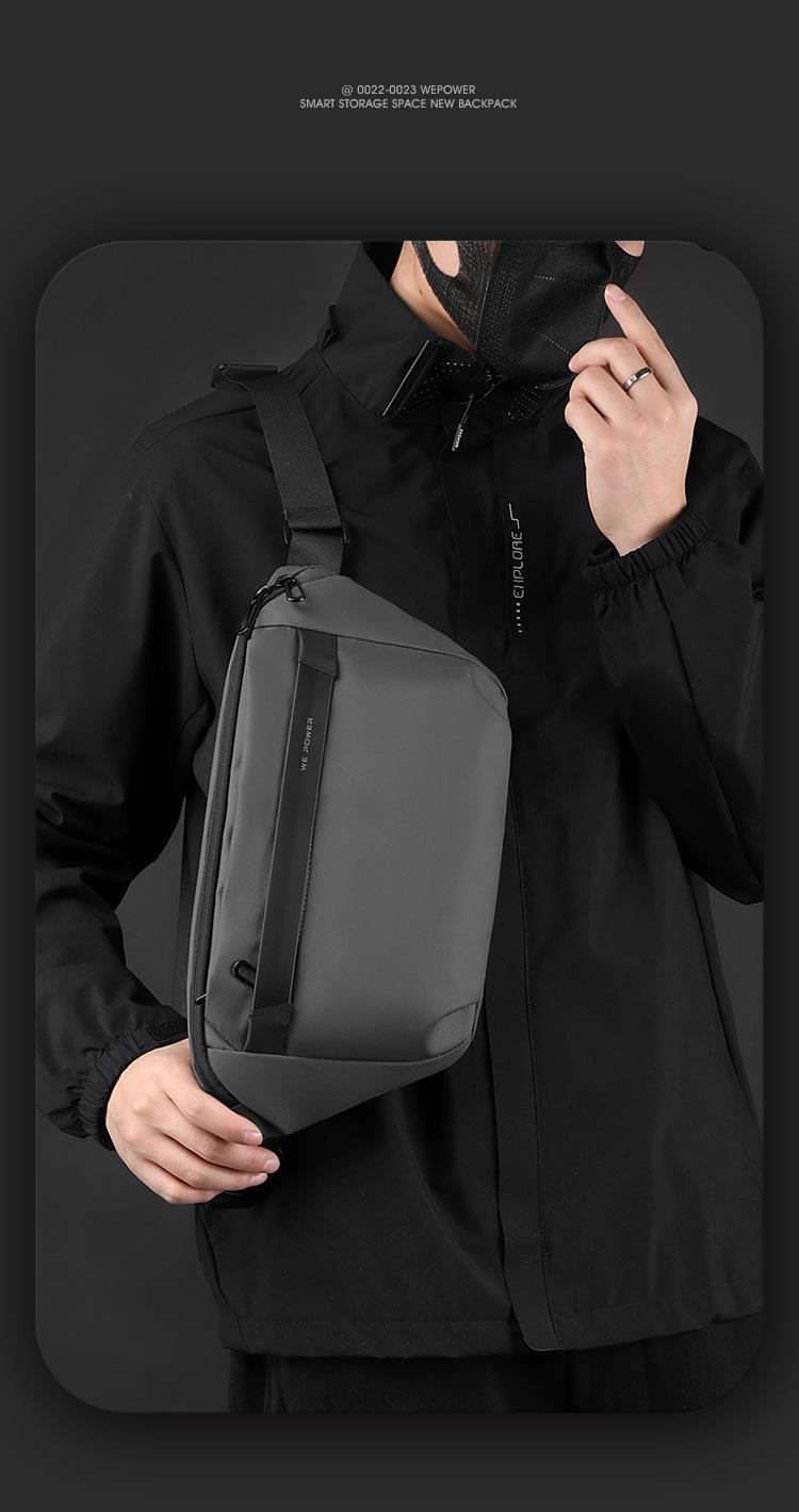New Men's Crossbody Bag Large Capacity Lightweight Men's Bag Fanny Bag Sports Leisure Breast Bag Shoulder Bag