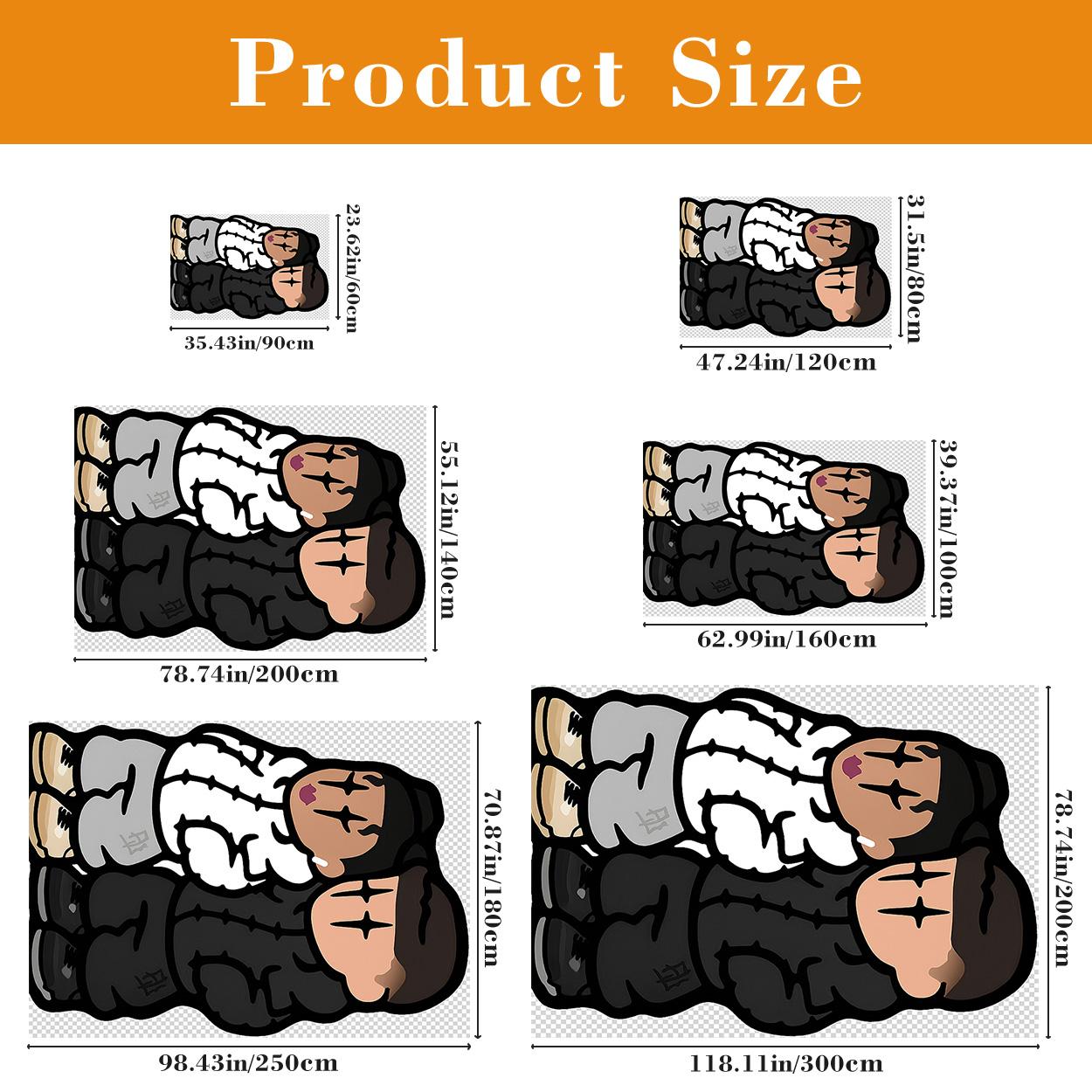 Irregular Printed Rug Velvet soft and comfortable patterned printed carpet, suitable for multiple scenarios, available in various sizes, soft and non-shedding Decorative Rug