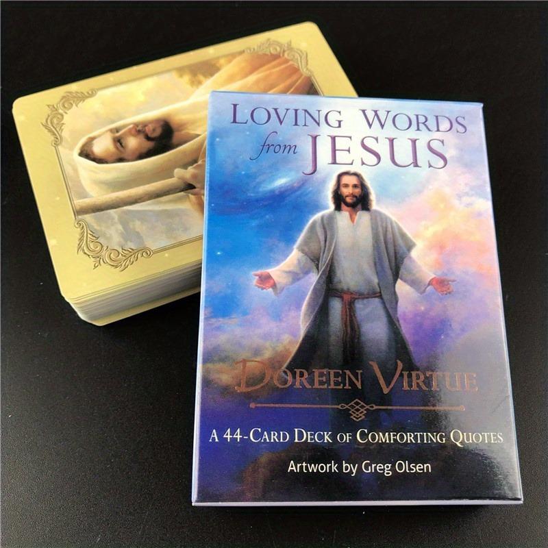 44pcs Loving Words From Jesus Oracle Cards, Tarot Card Divination, Tarot Card Decks, Fate Entertainment, Table Board Deck Games, Family Party Gift, Christmas Gifts