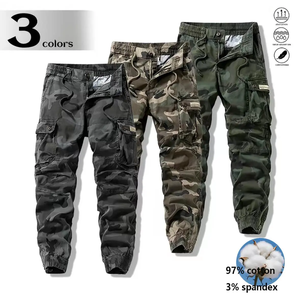 Built for mensfashion enthusiasts, these cotton‑rich jogger‑style cargo pants adopt classic tactical silhouette with handy storage pockets. Wear‑resistant texture and elastic ankle cuffs create versatile looks for outdoor adventures and everyday casual st